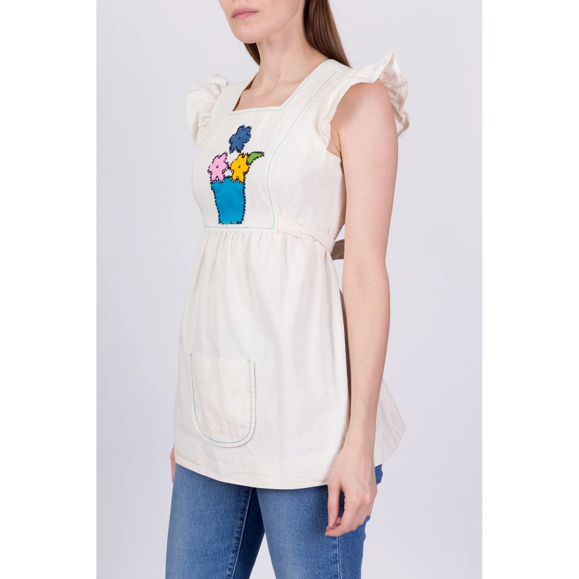 70s Rag Dolls Flower Pot Pinafore - Small
