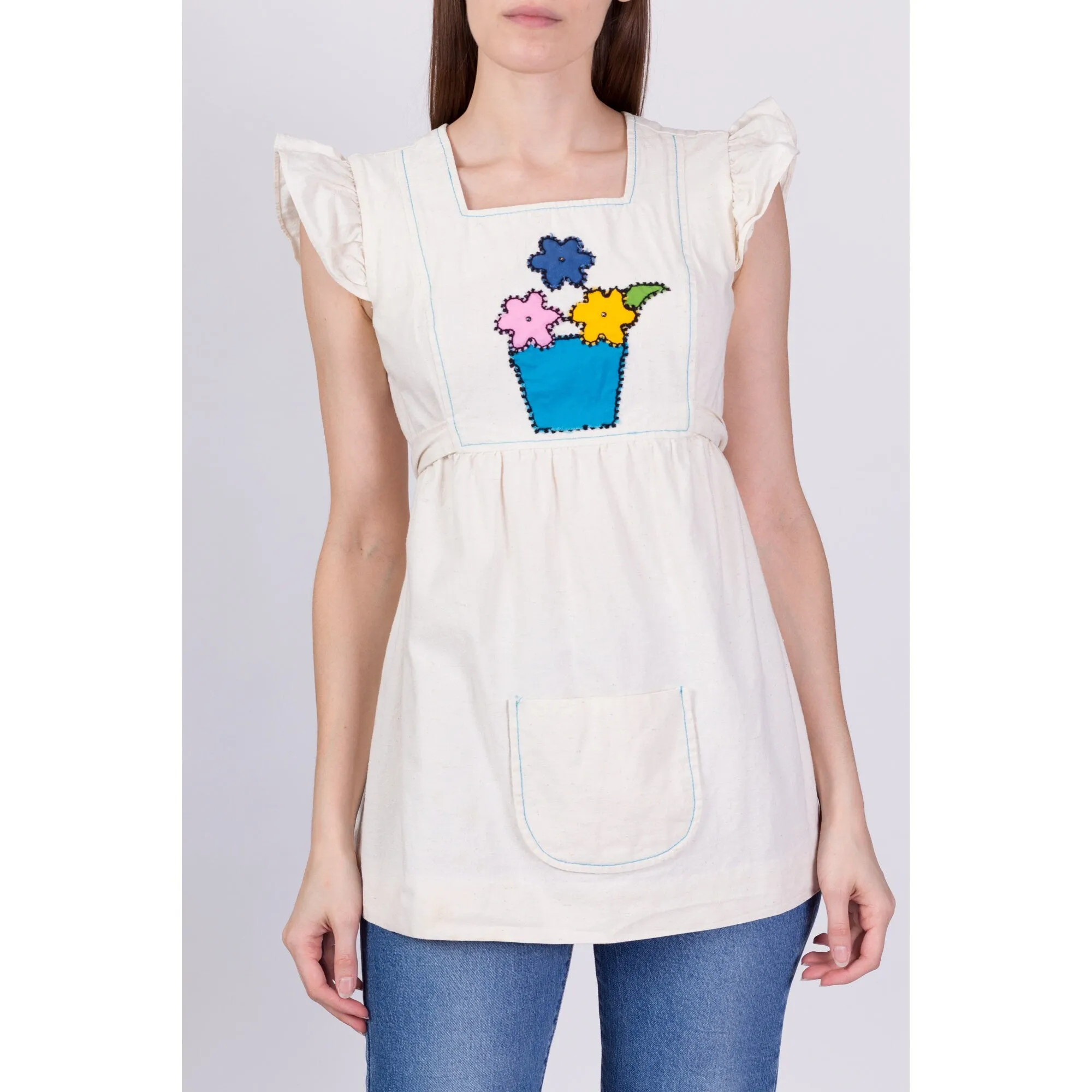 70s Rag Dolls Flower Pot Pinafore - Small