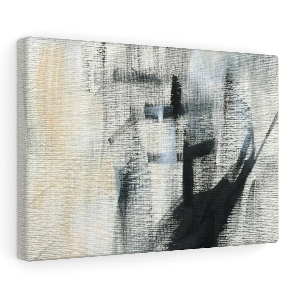 Abstract Canvas Art | White Beige Black