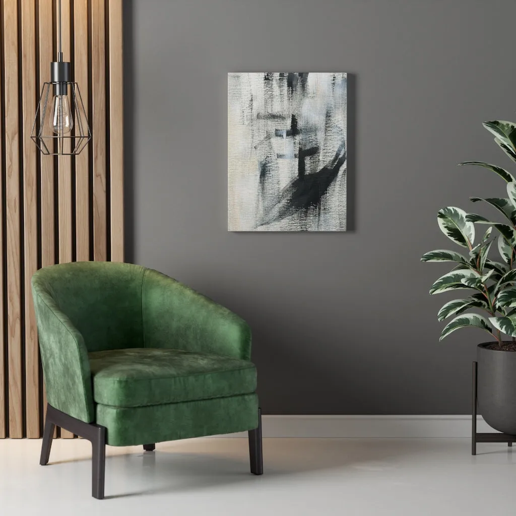 Abstract Canvas Art | White Beige Black