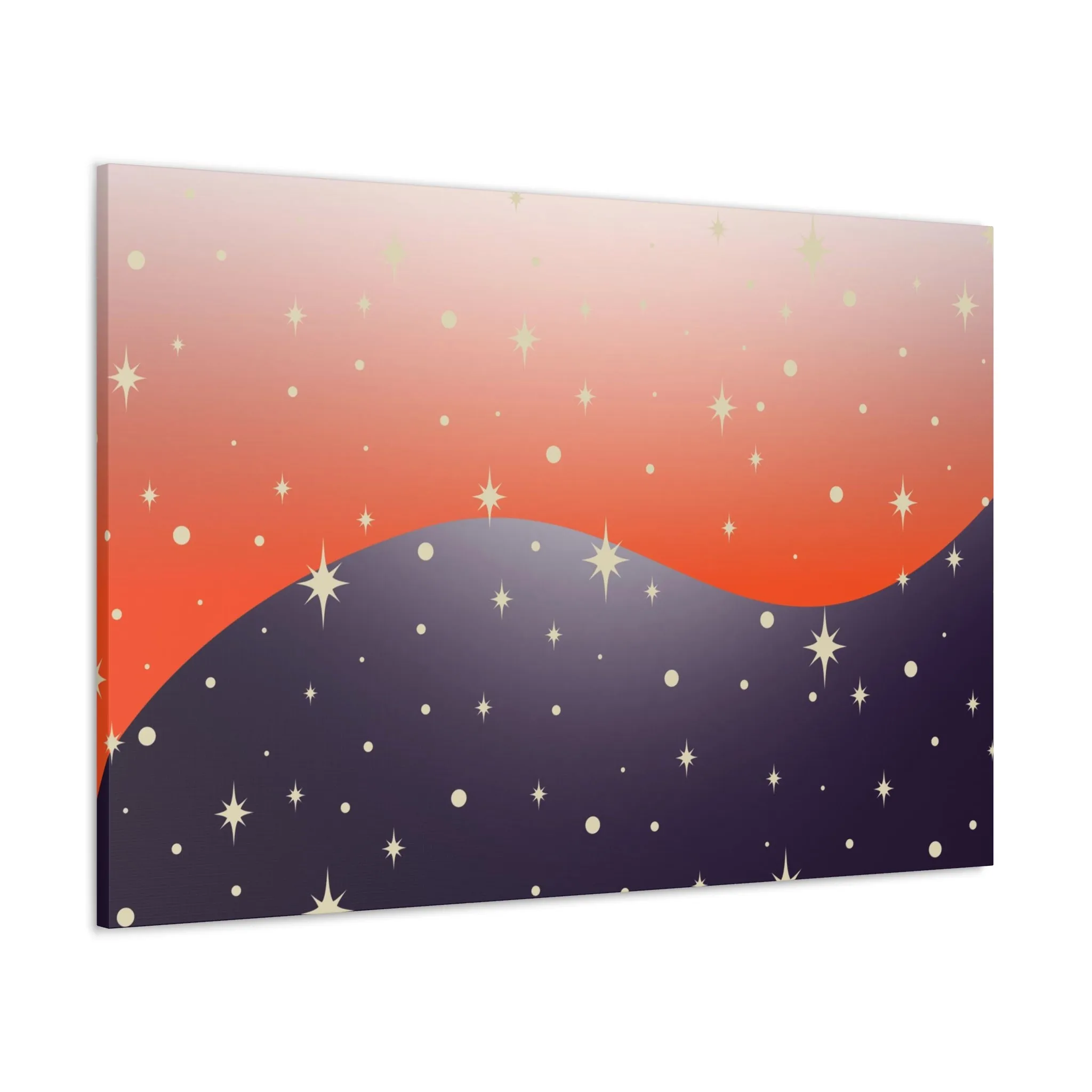 Abstract Canvas Wall Art | Purple Red White Ombre Stars