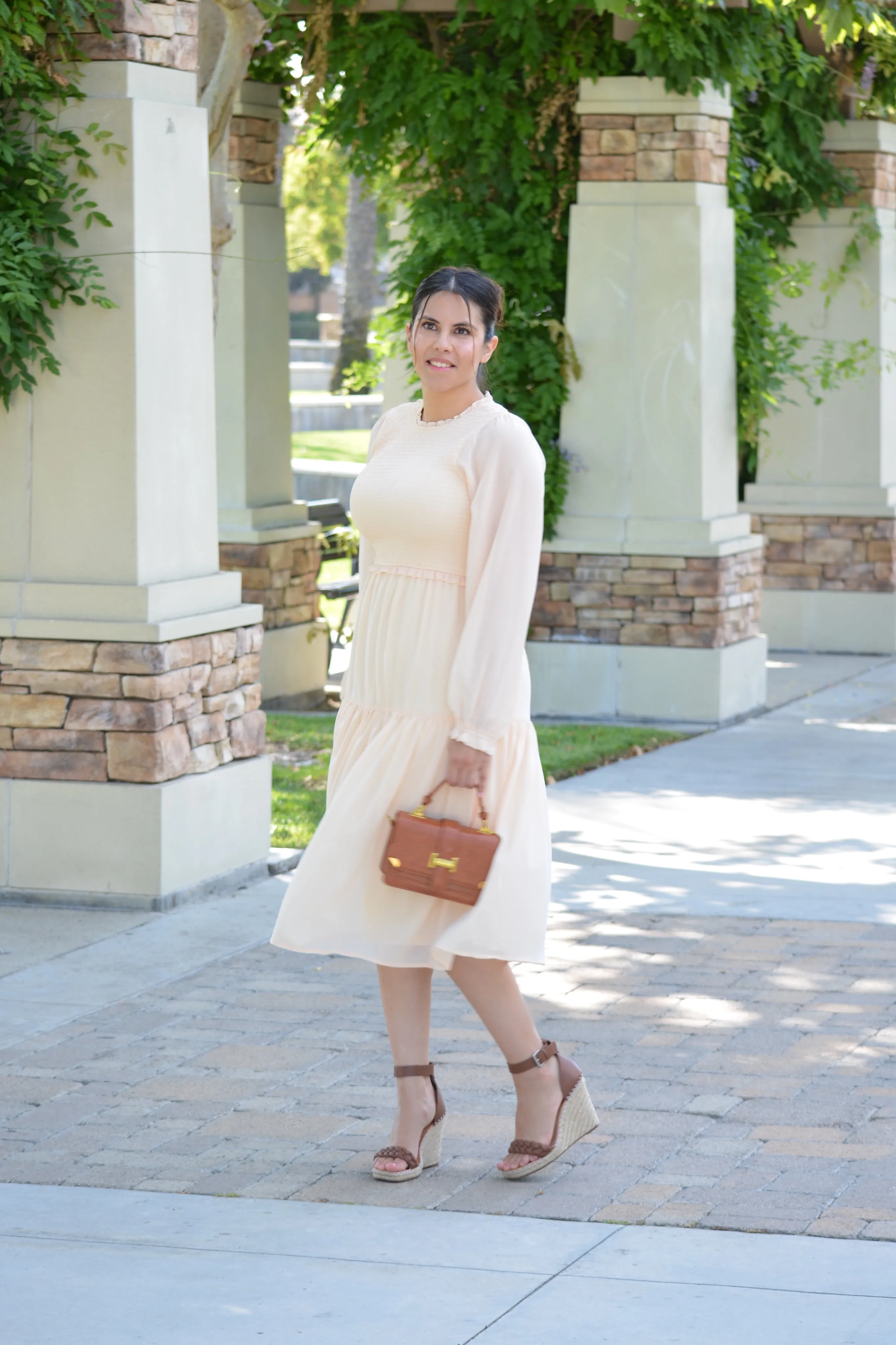 Ada Pale Yellow Smocked Dress