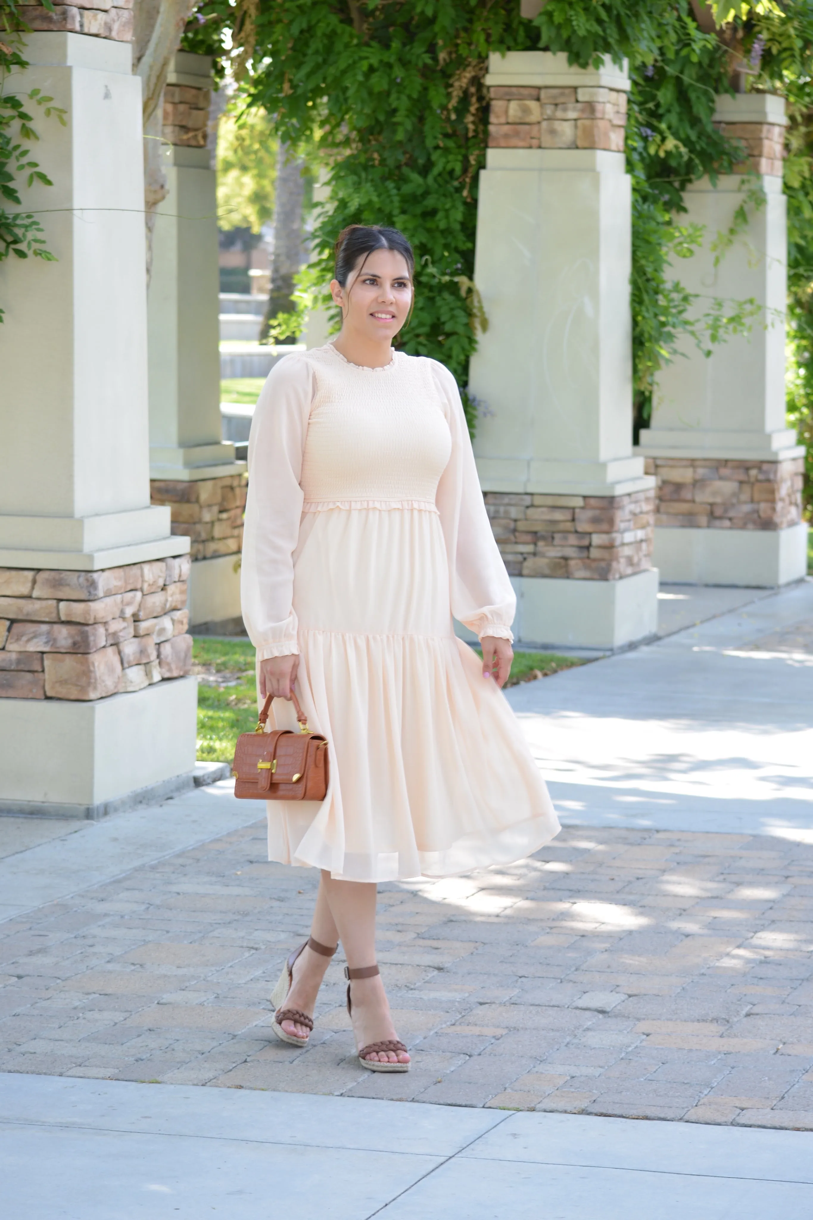 Ada Pale Yellow Smocked Dress