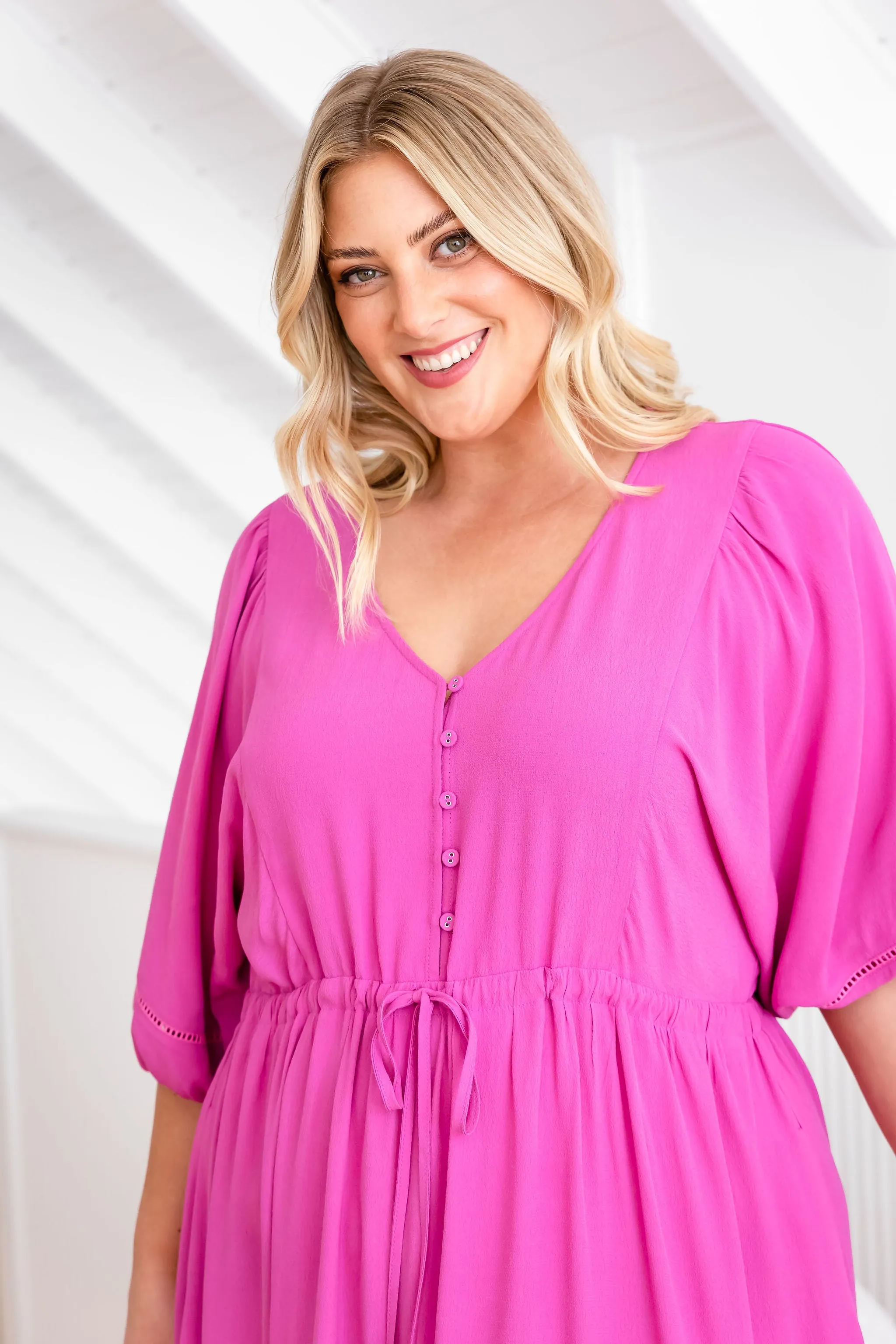 Addison Dress in Fuchsia Pink