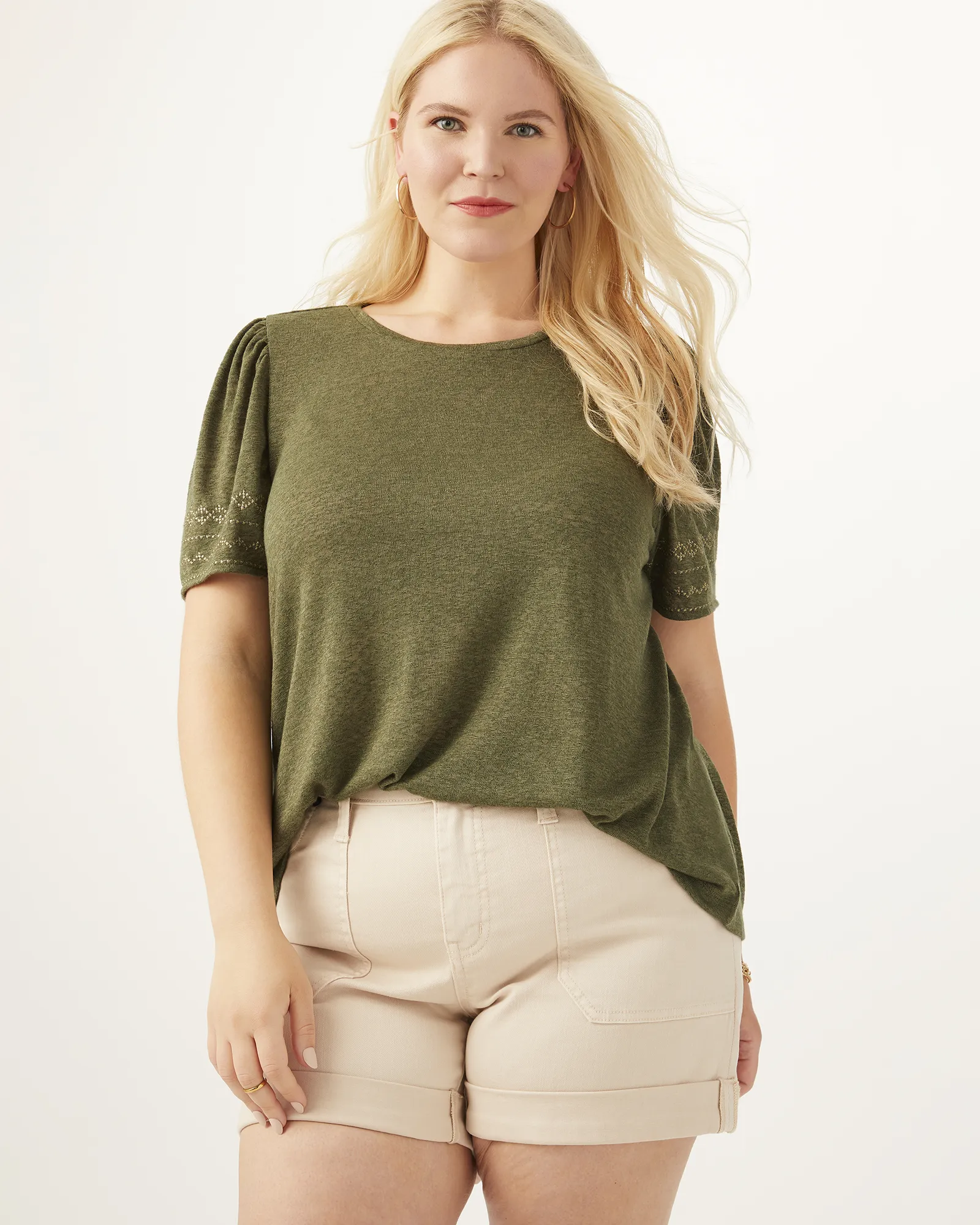 Agatha Short-Sleeve Knit Tee | Olive Green