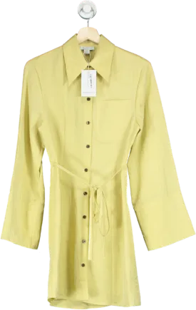 Aligne Yellow Fujiko Big Collar Shirt Dress UK 6