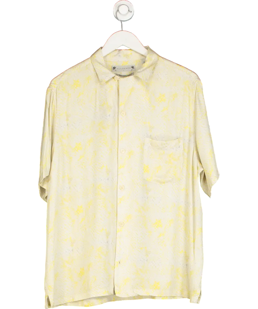 All Saints Yellow Caiman Short Sleeve Shirt UK L