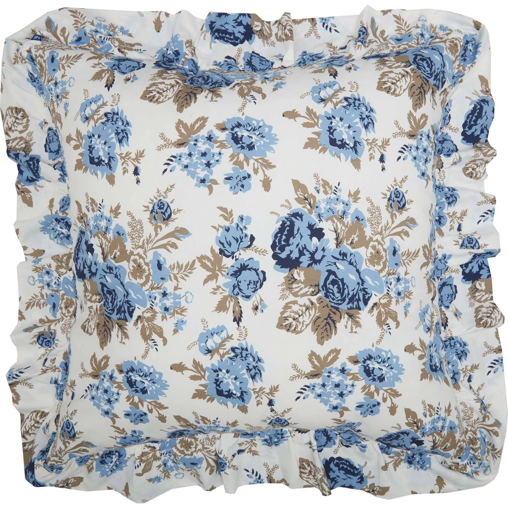 Annie Blue Floral Fabric Euro Sham 26x26"
