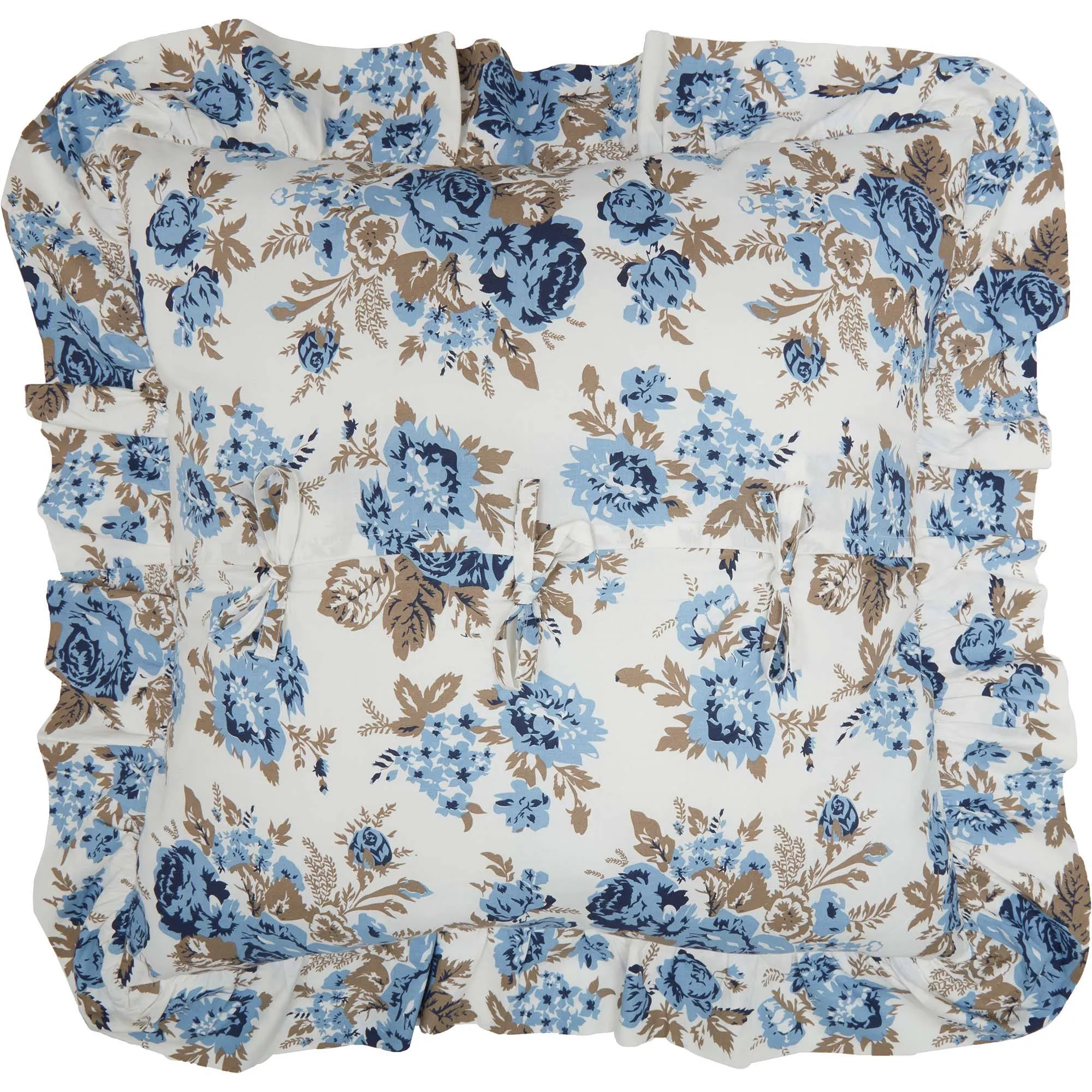 Annie Blue Floral Fabric Euro Sham 26x26"