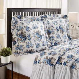 Annie Blue Floral Fabric Euro Sham 26x26"
