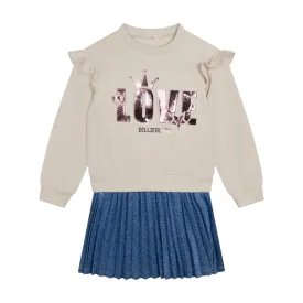 Billieblush Metallic Pink Logo Sweat Dress