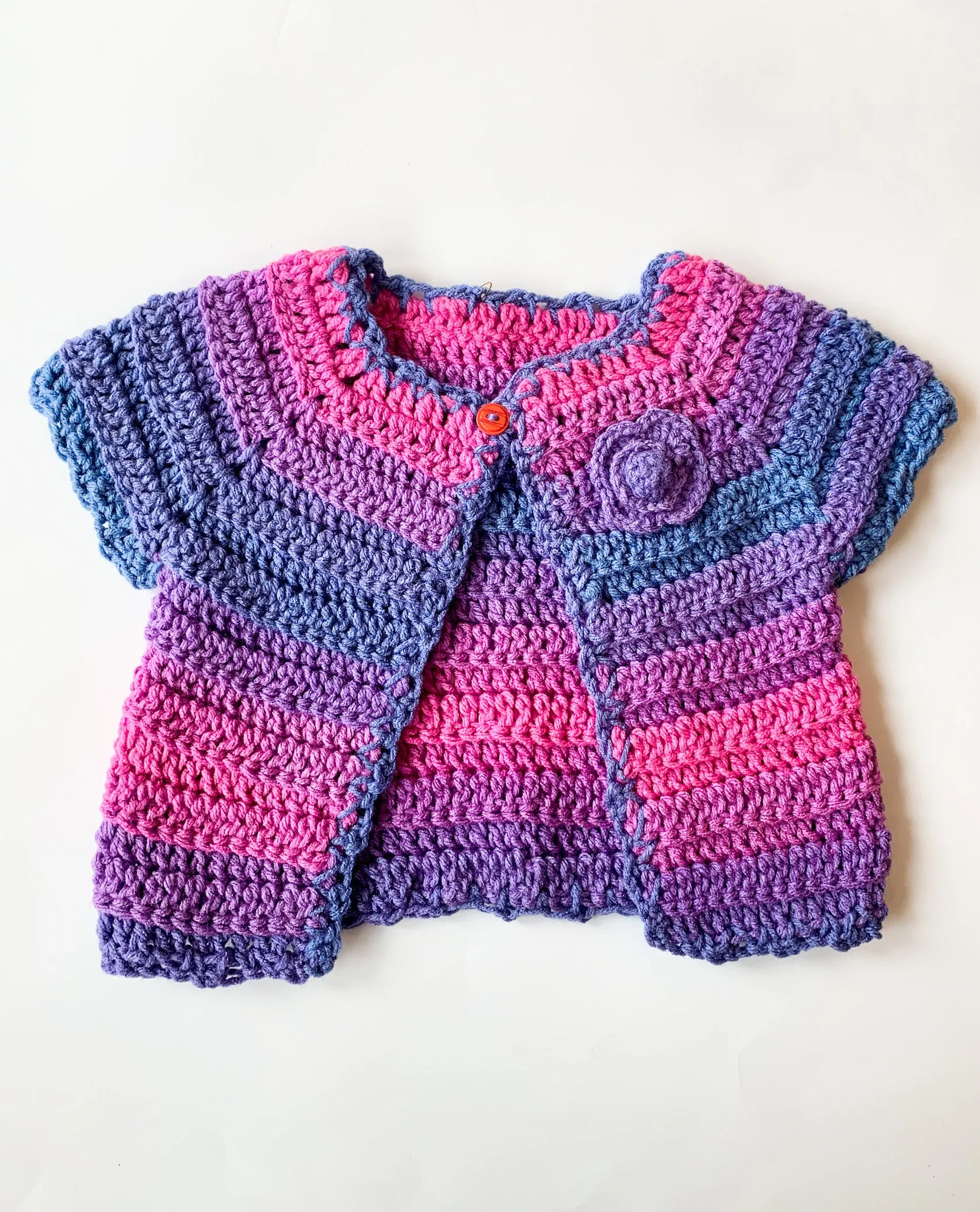 byBranca - Rainbow Crochet Short Sleeve - 12-18 Months