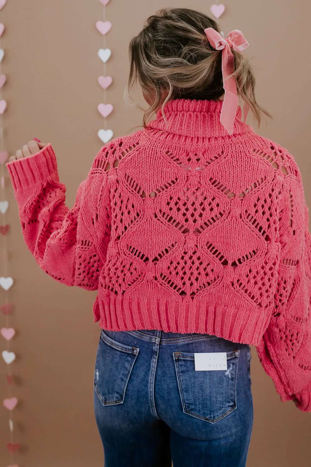 Call Me Maybe Cable Knit Sweater, Pink