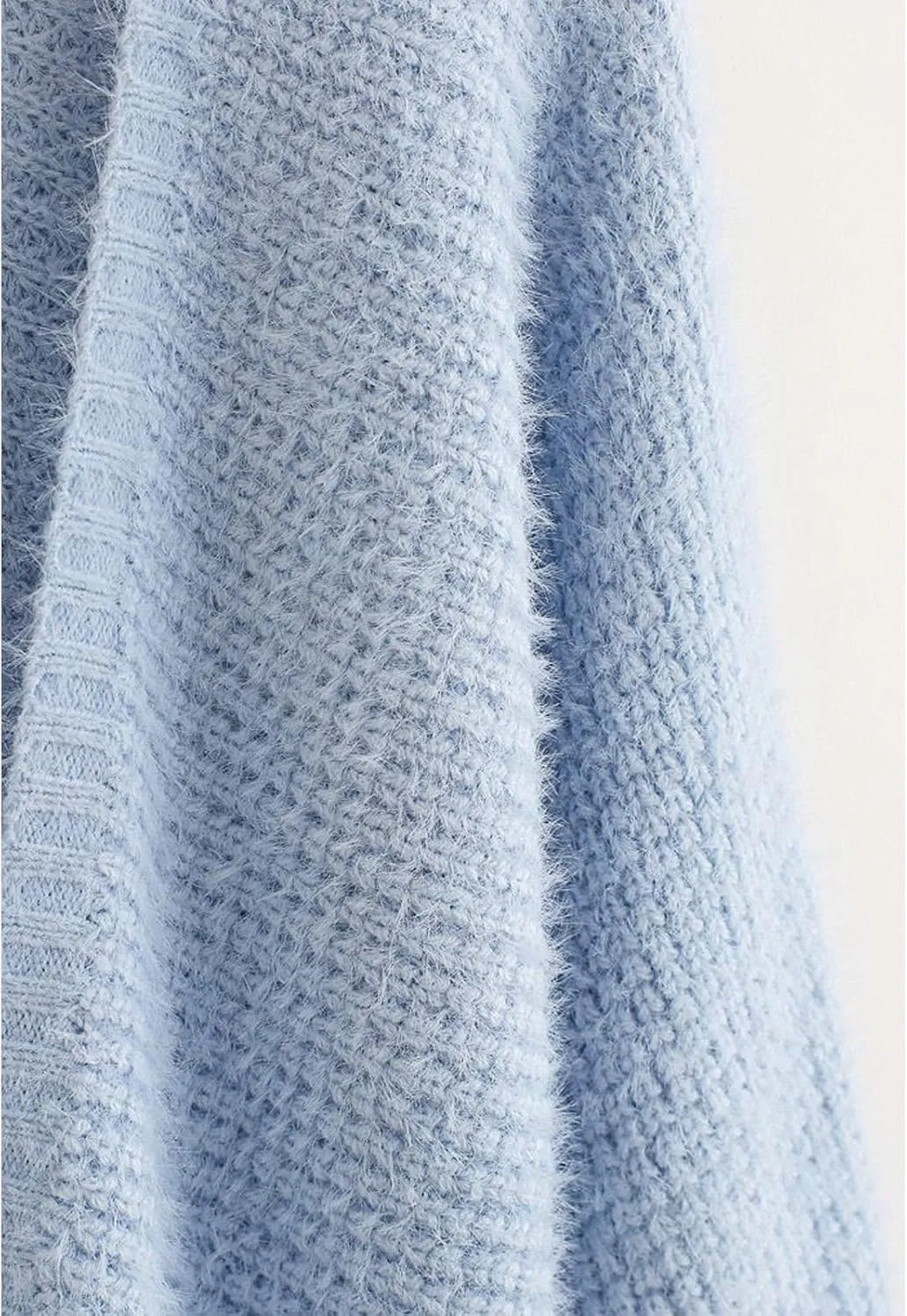 CHICWISH Women Fuzzy Open Front Waffle Knit Cardigan Long Lantern Sleeve Oversize Classy Cozy Cardigan Sweater Tan/Pink/Blue