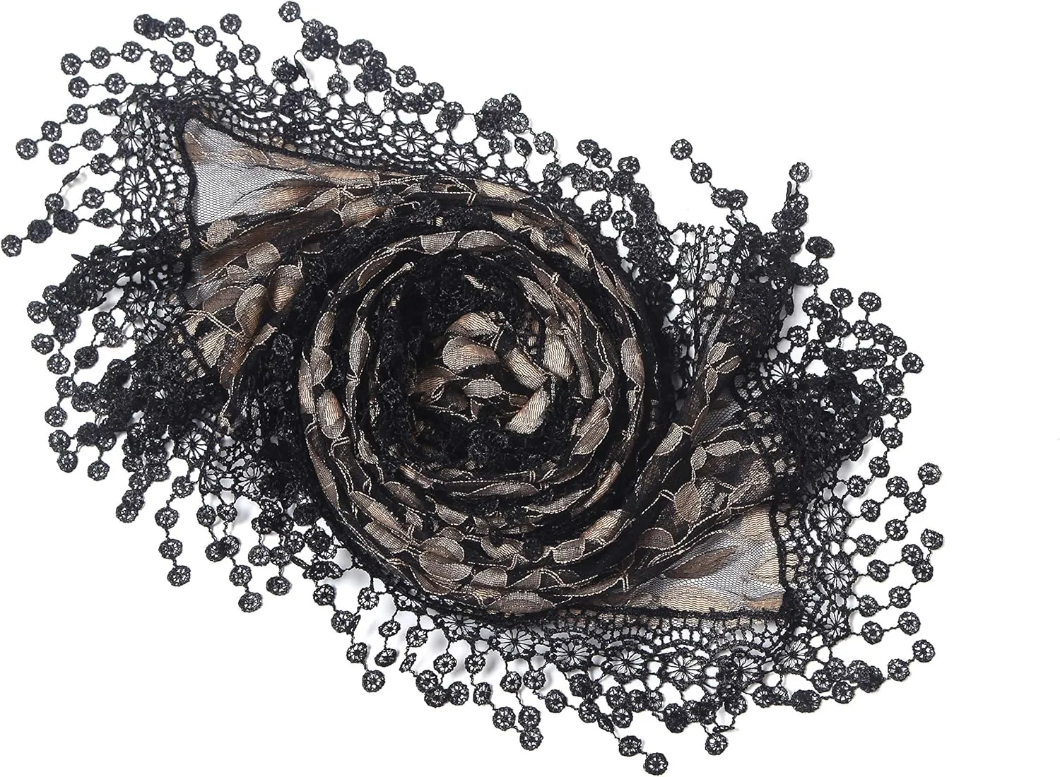 Cindy and Wendy Lightweight Soft Leaf Lace Fringes Scarf shawl for Women