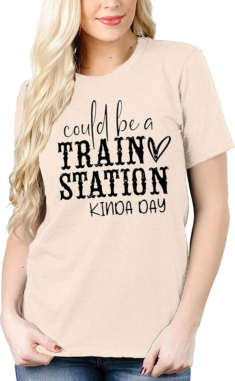Could Be A Train Station Kinda Day Shirt Women Funny Country Music Tees Casual Summer Short Sleeve Tops