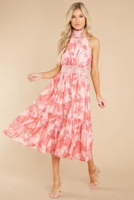 Dance With Me Pink Floral Print Dress