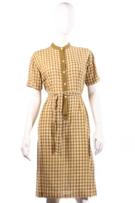 Donald Davies mustard checked dress size 12/14