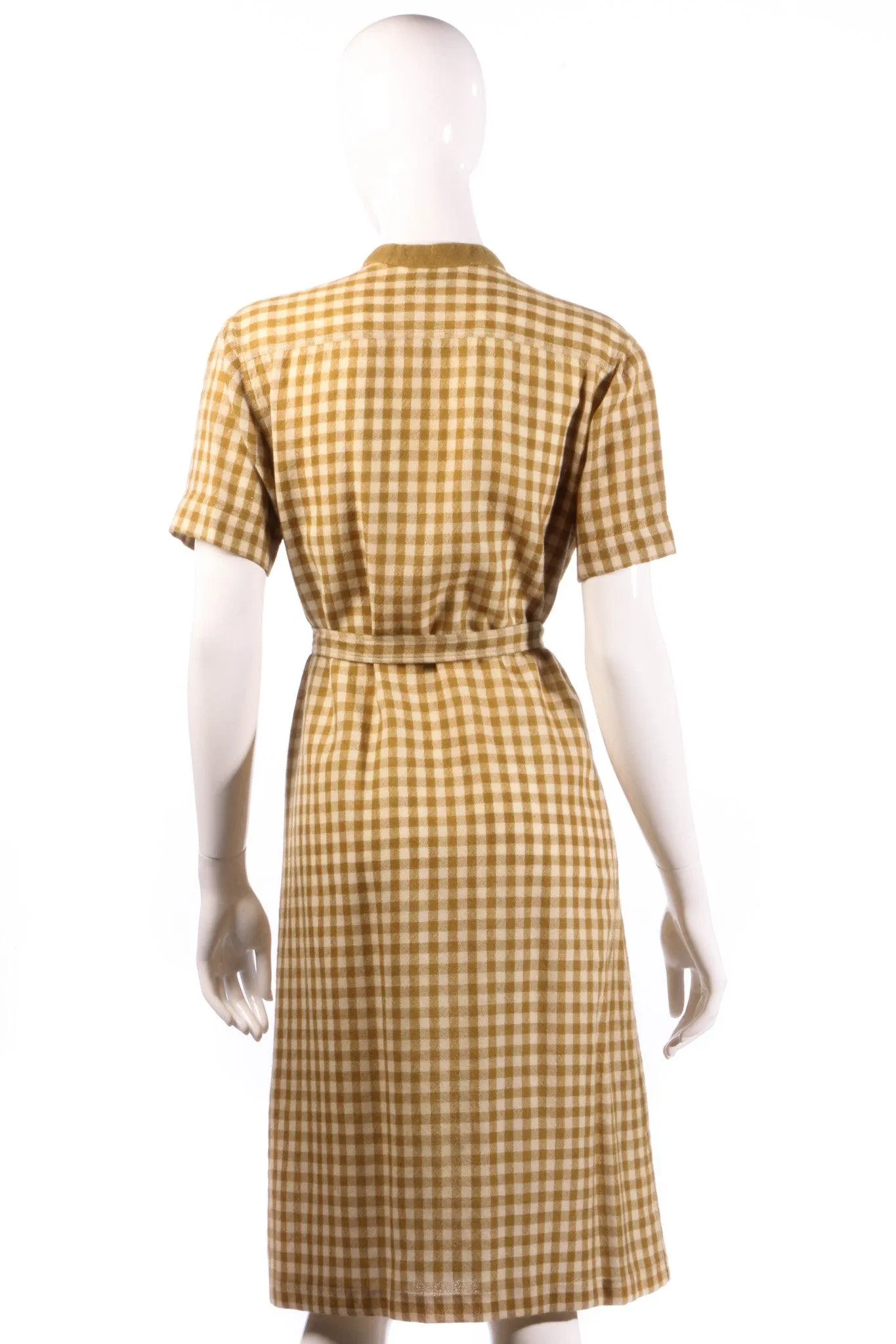 Donald Davies mustard checked dress size 12/14