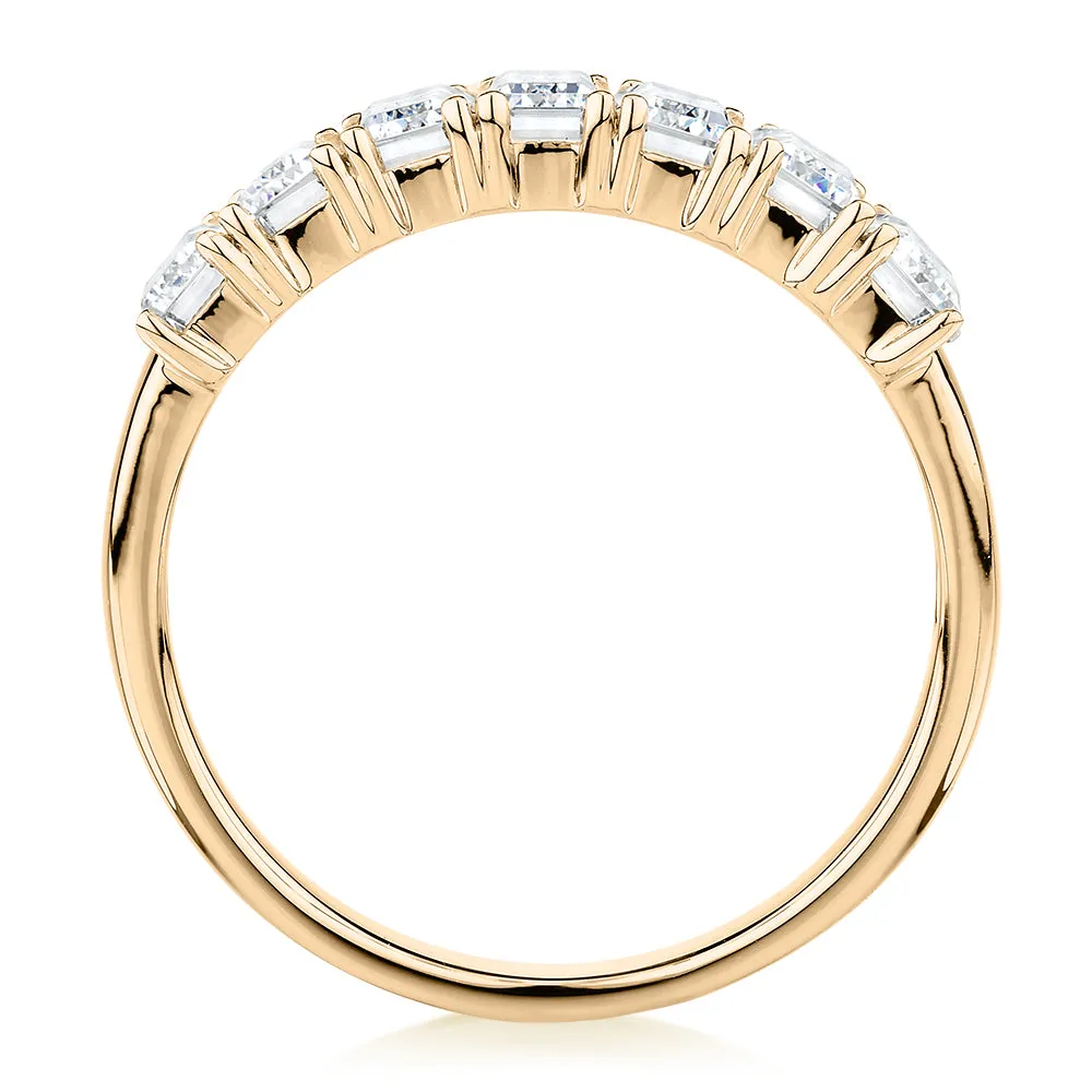 Dress ring with 2.1 carats* of diamond simulants in 10 carat yellow gold