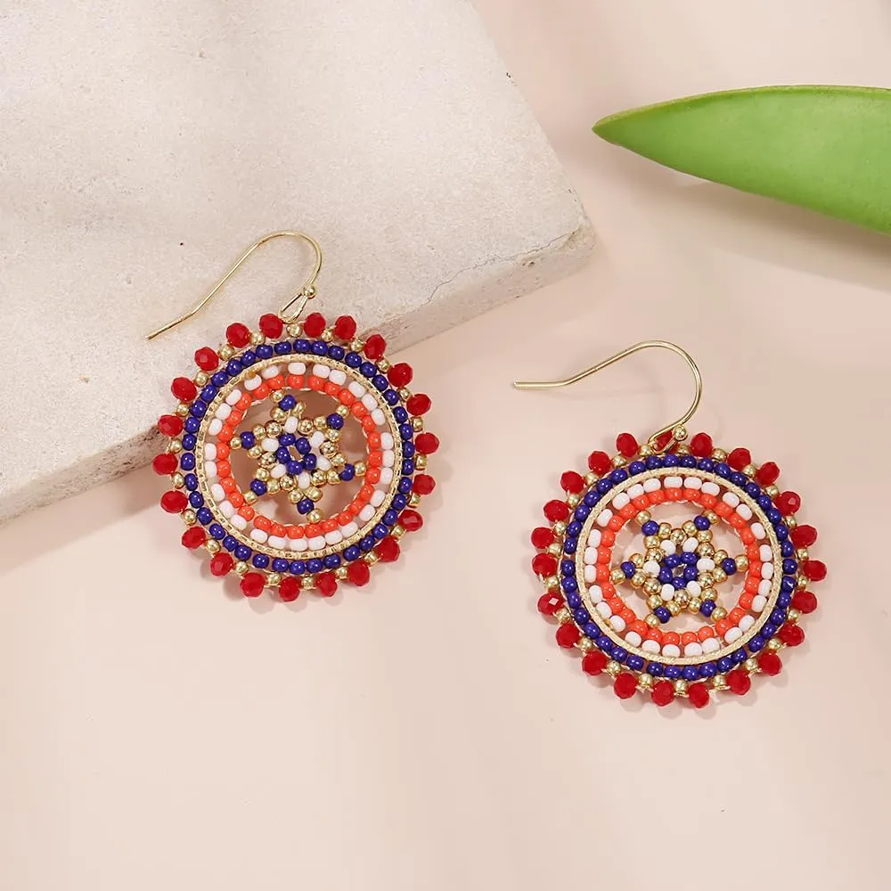 Elegance 11 Designs Beaded Earrings For Women Seed Bead Summer Beach Boho Statement Dangle Handmade Earrings Jewelry
