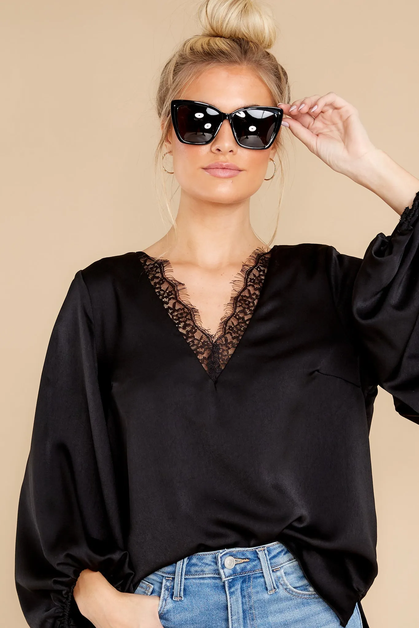 Endlessly Devoted Black Lace Top