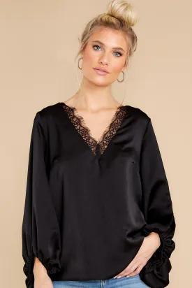 Endlessly Devoted Black Lace Top
