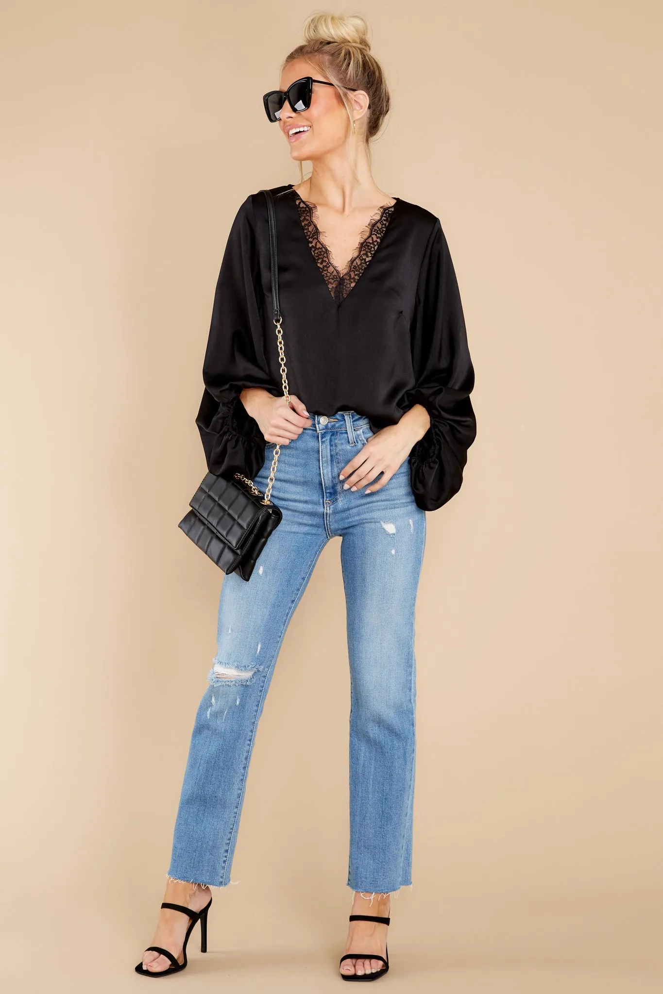 Endlessly Devoted Black Lace Top