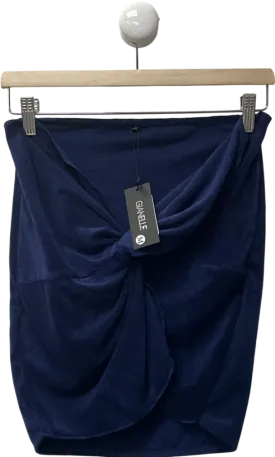 Gianelle Navy Blue Ruched Skirt UK M