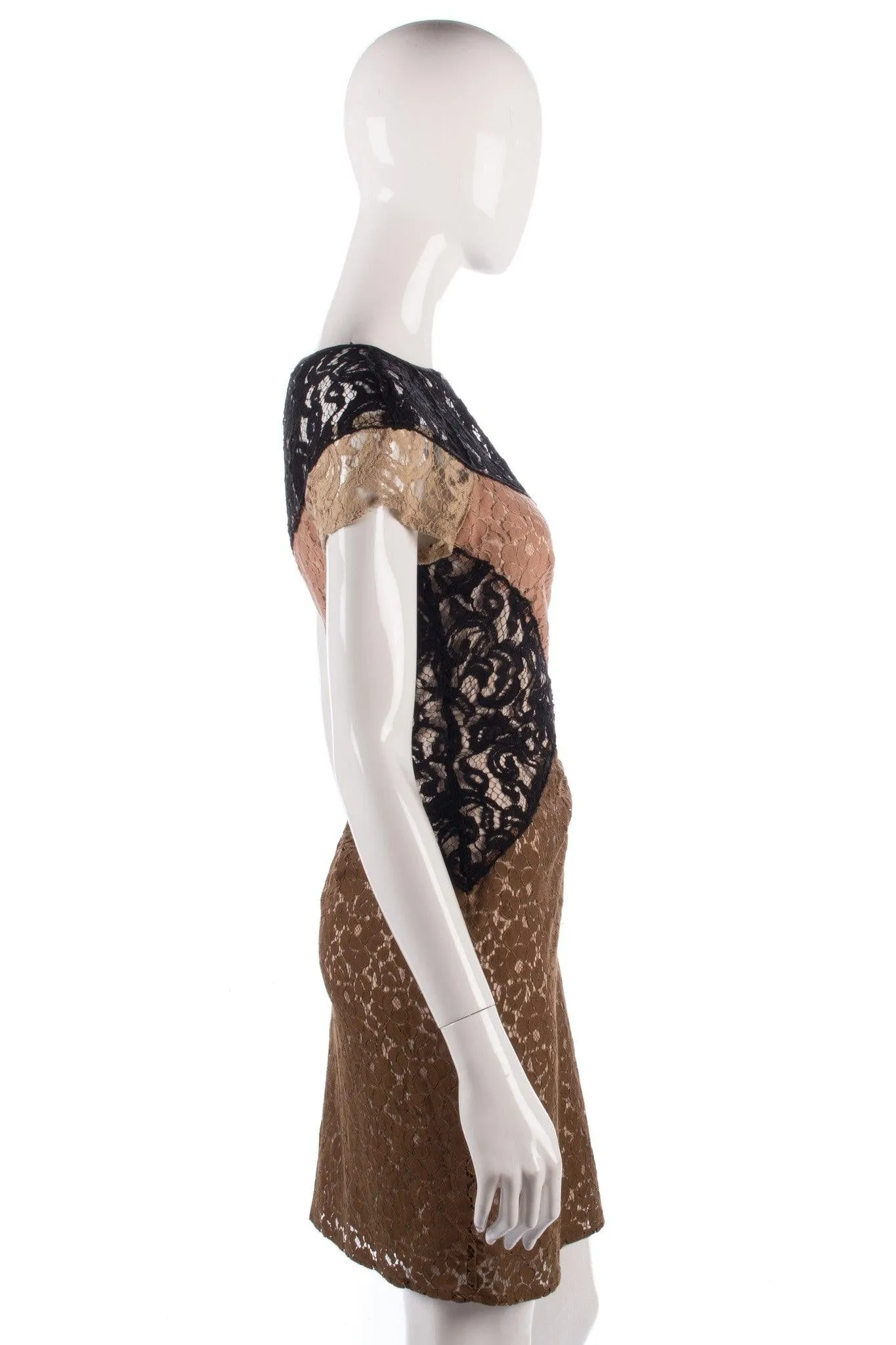 Hoss iItroqia lace black cream and brown dress size 14
