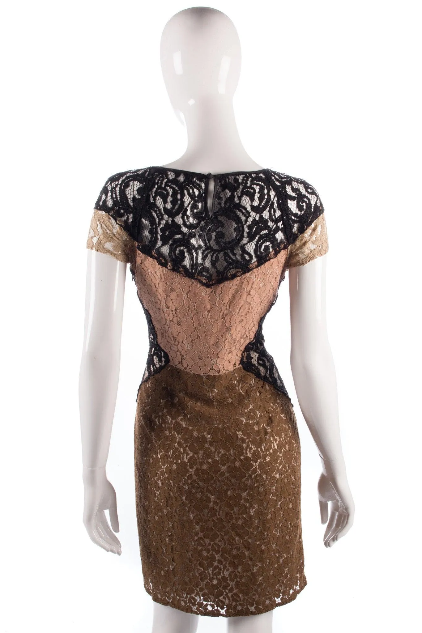 Hoss iItroqia lace black cream and brown dress size 14