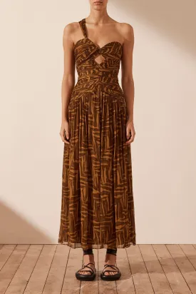 IMPALA ONE SHOULDER MIDI DRESS