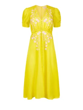 Lea Dress in Bright Lemon