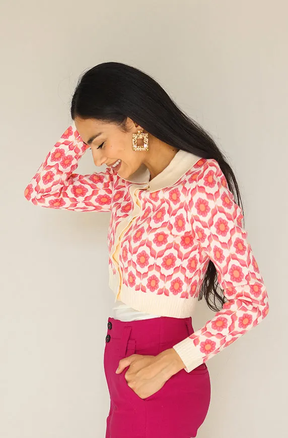 Lily Floral Cropped Sweater - FINAL FEW - FINAL SALE