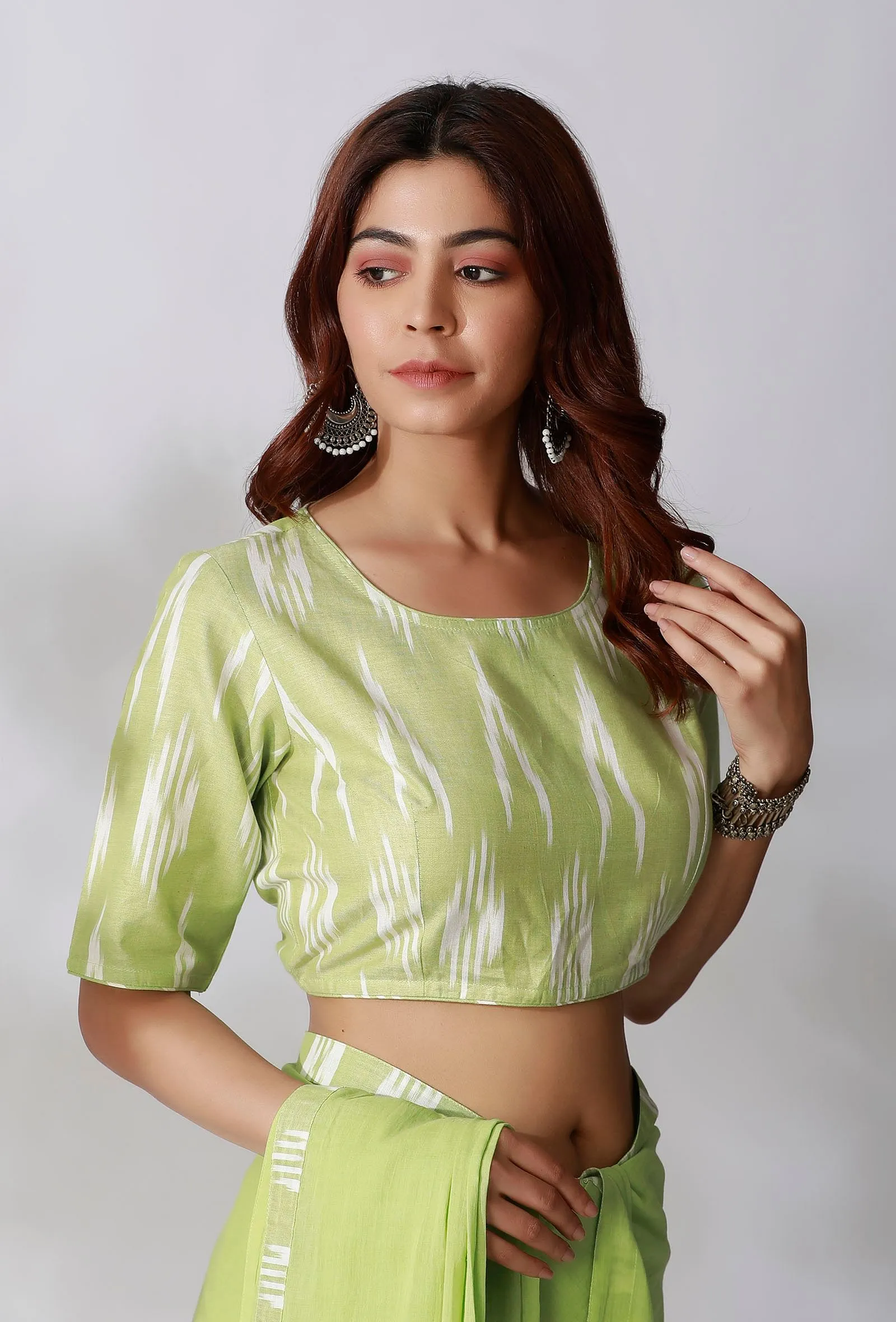 Lime Green Ikkat Blouse
