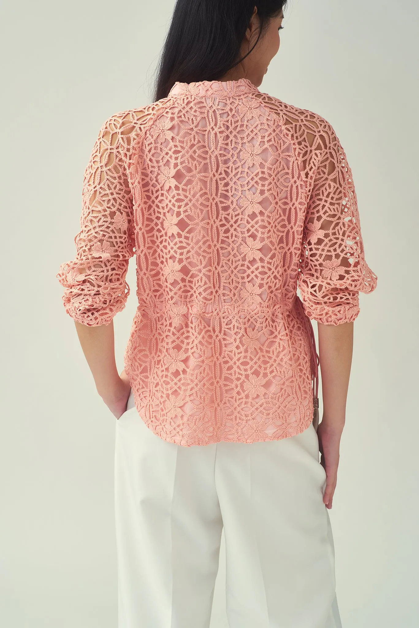 NAOMI Floral Lace Top (Soft Pink)