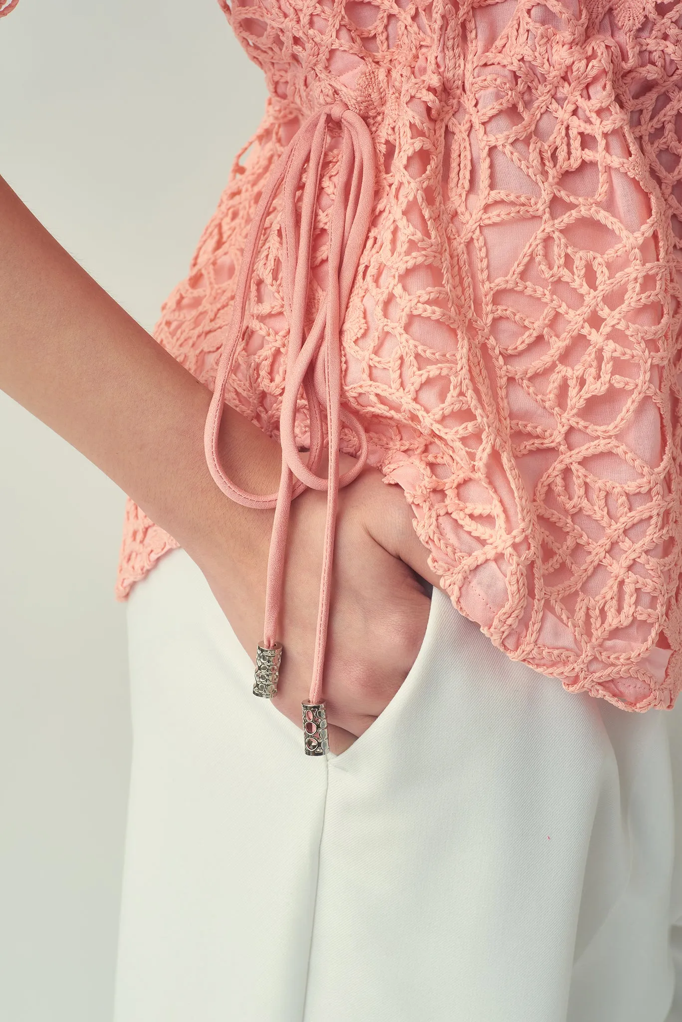 NAOMI Floral Lace Top (Soft Pink)