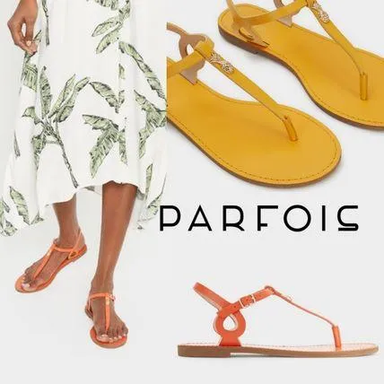 Parfois Tamanho Pineapple Detail Yellow Womens Sandals