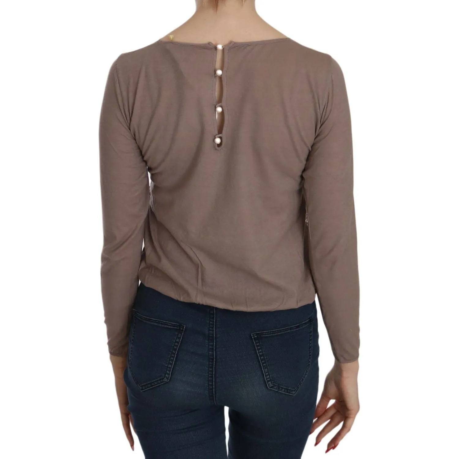 PINK MEMORIES Boat Neck Cotton Lace Blouse