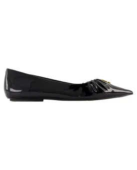 Pointed Leather Ballerina Flats