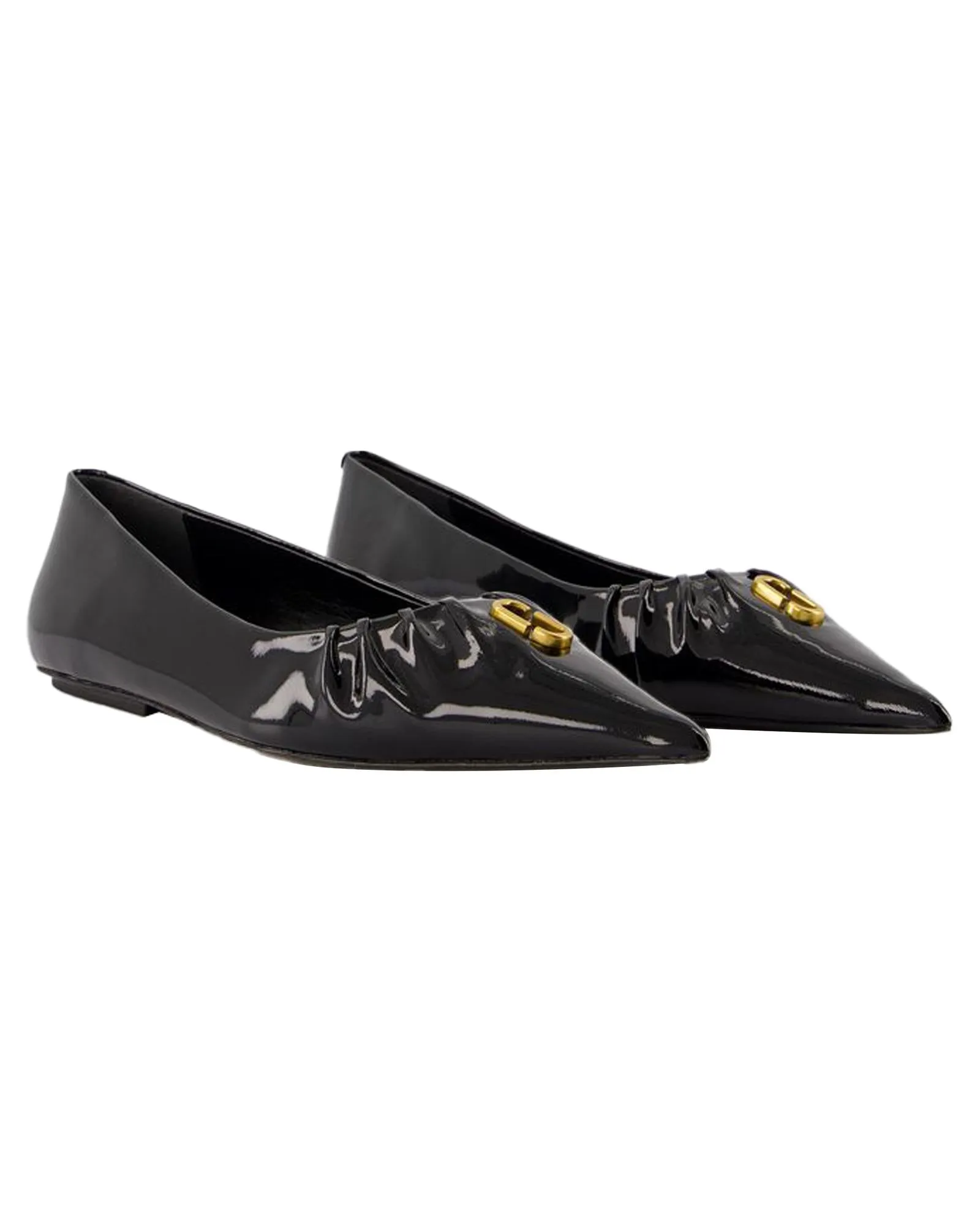 Pointed Leather Ballerina Flats