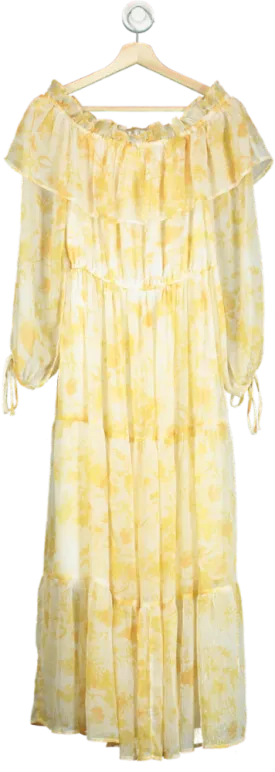 River Island Yellow Floral Maxi Dress UK 10