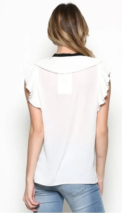 Ruffle Tie Neck Top