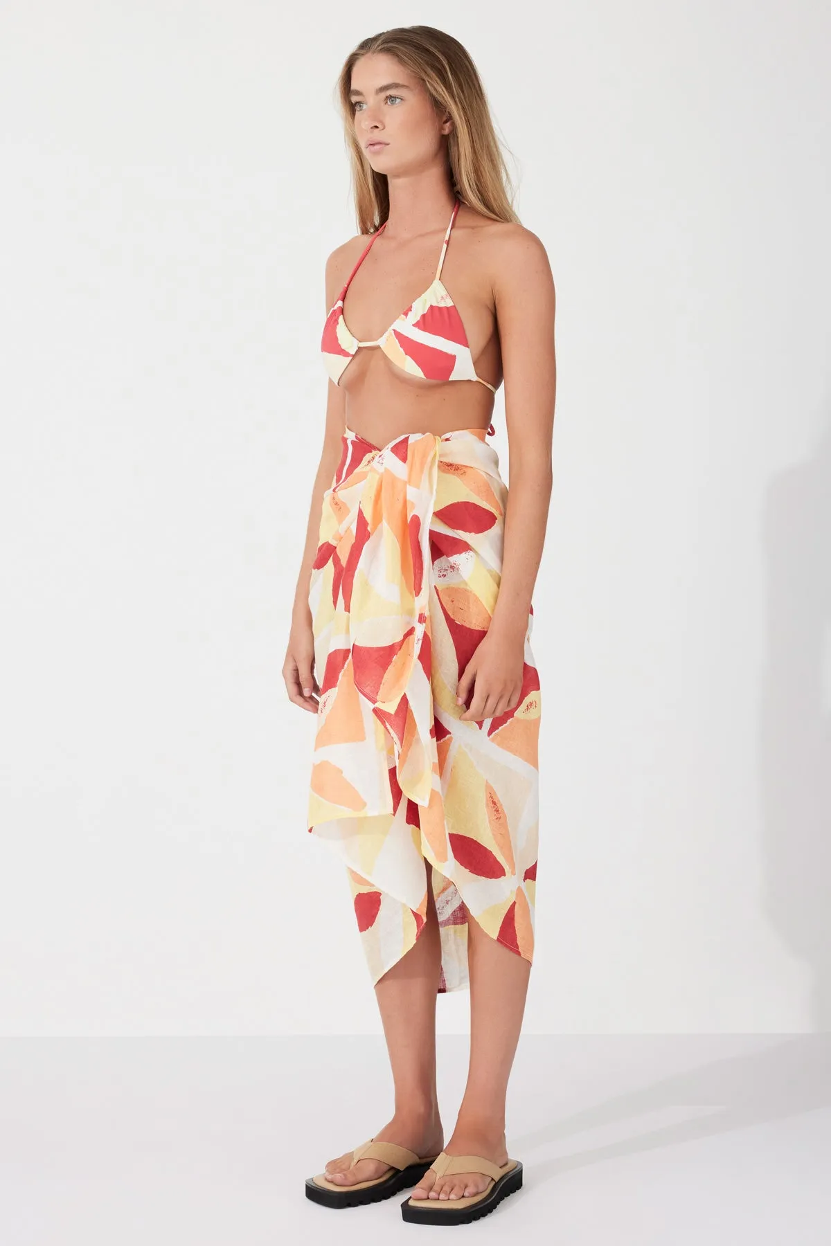 Sunset Tile Linen Pareo