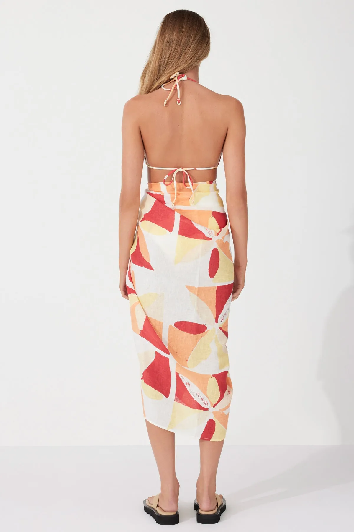 Sunset Tile Linen Pareo
