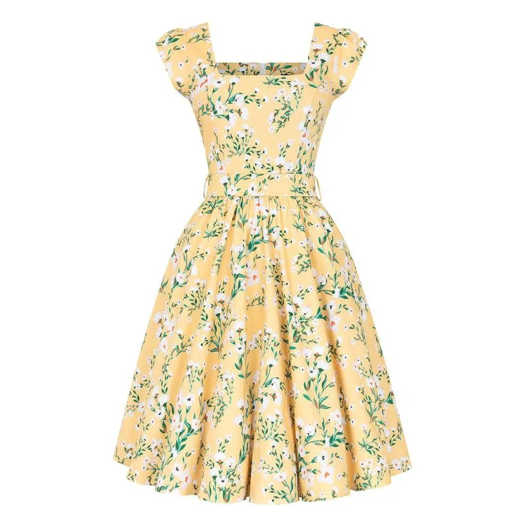 Swing Dress - Yellow Floral