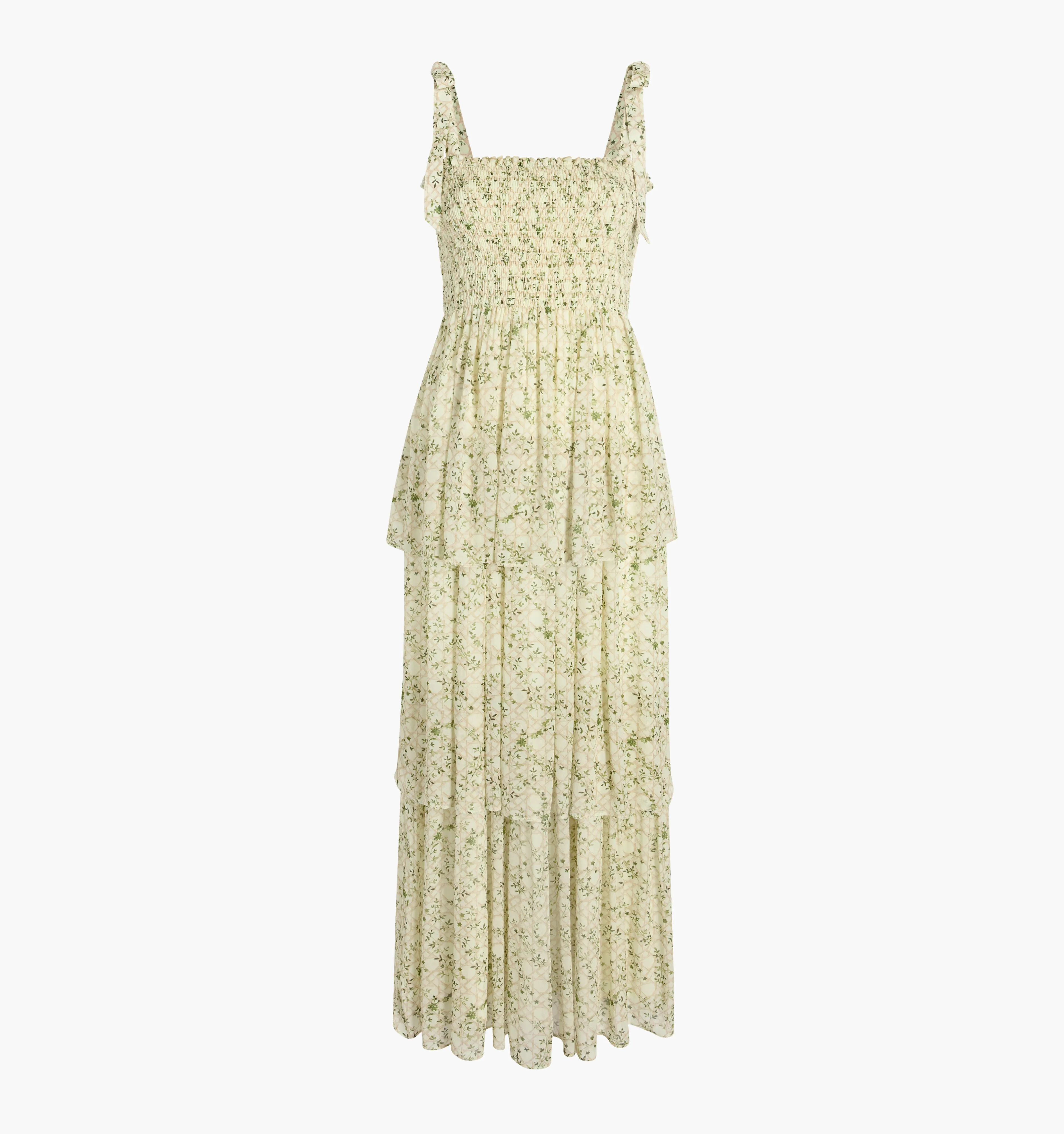 The Elise Nap Dress - Yellow Basketweave Vine