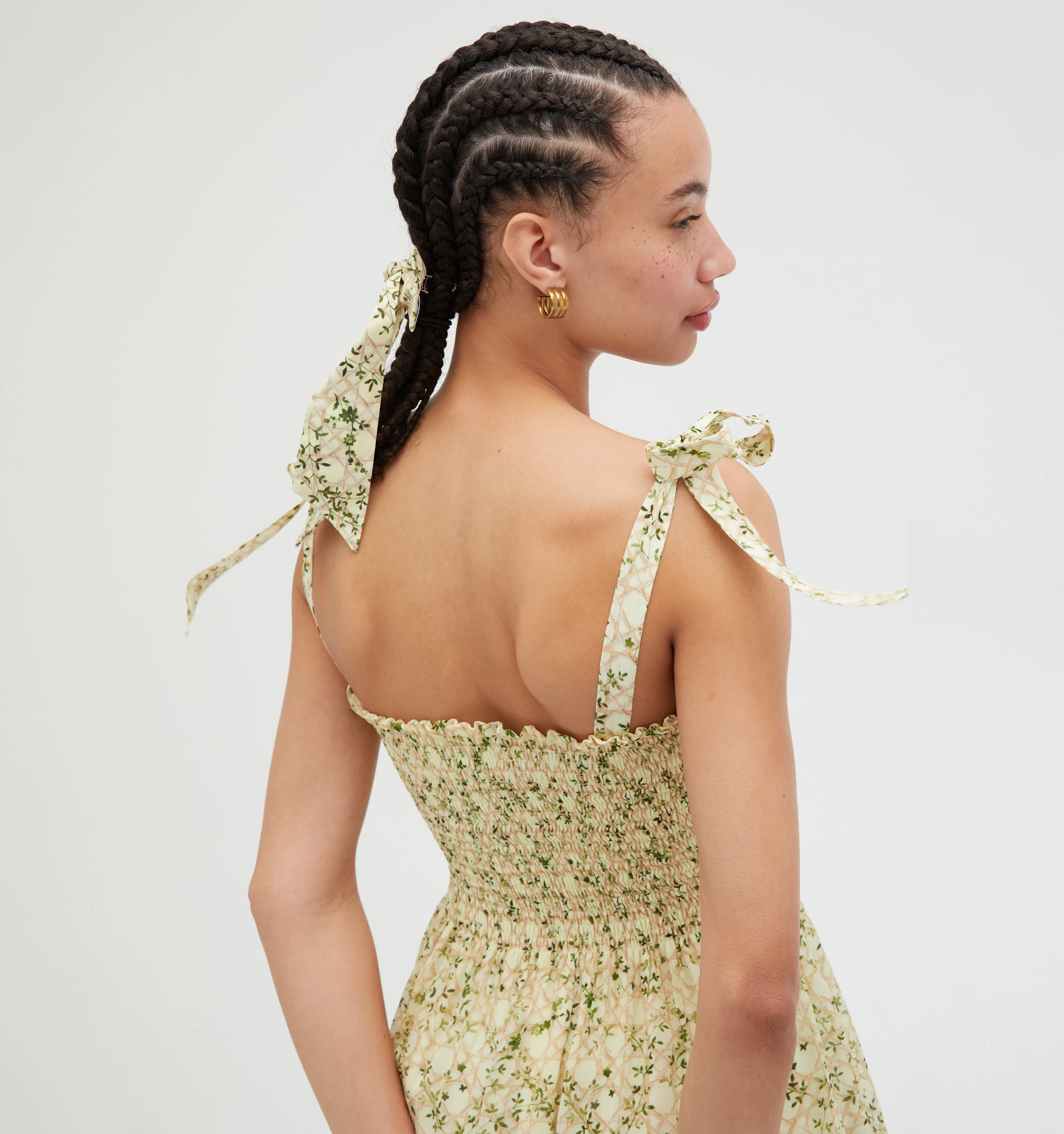 The Elise Nap Dress - Yellow Basketweave Vine
