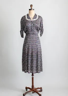 Vintage 1930s Primary Colors Day Dress