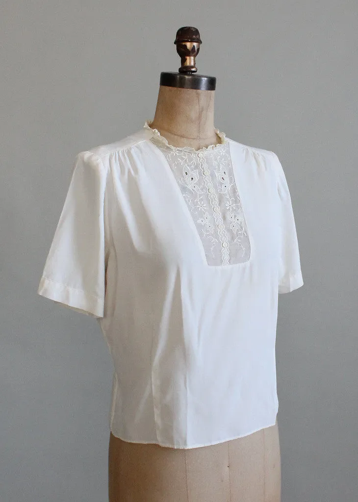 Vintage 1940s Judy Bond Rayon Blouse